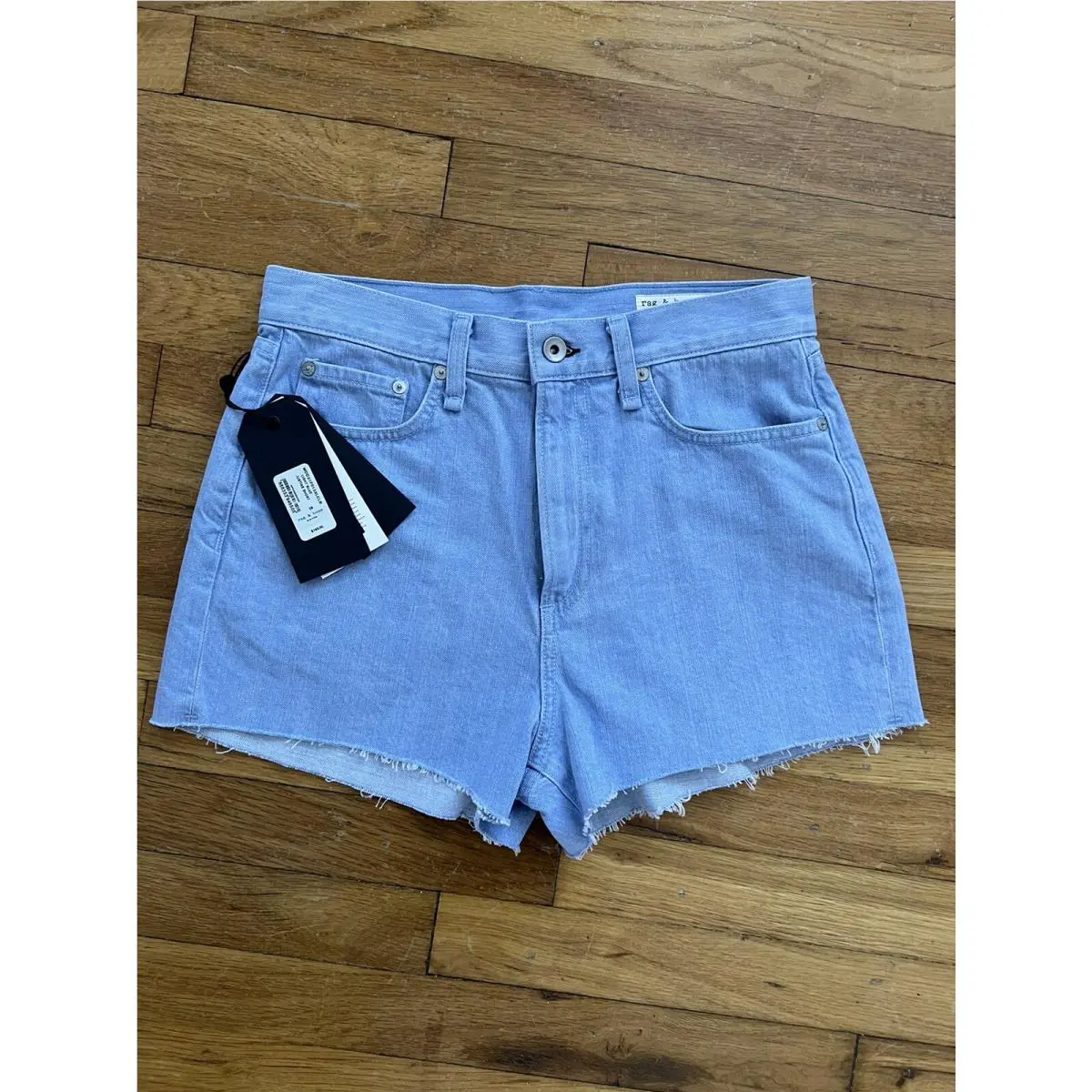 Rag Bone Light Blue Justine Short Women Size 28 High Rise Shorts A003007