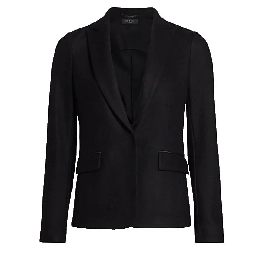 Rag Bone Lexington Wool Blazer Black Jacket Women Size 0 Made In Usa A003012