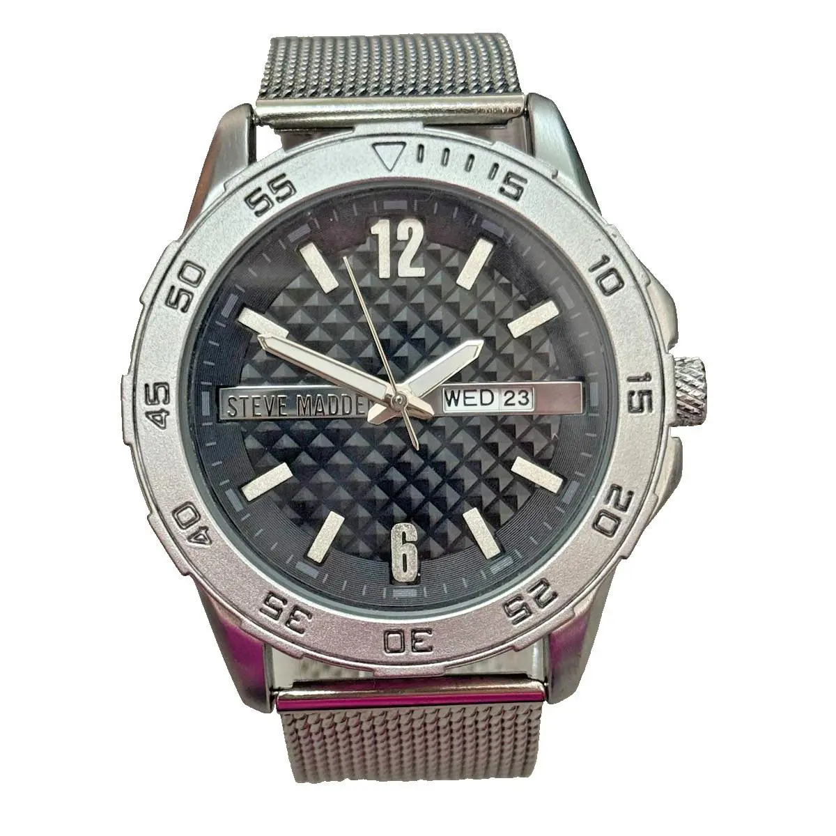 Steve Madden Men`s Black Dial Stainless Steel Watch SMW034