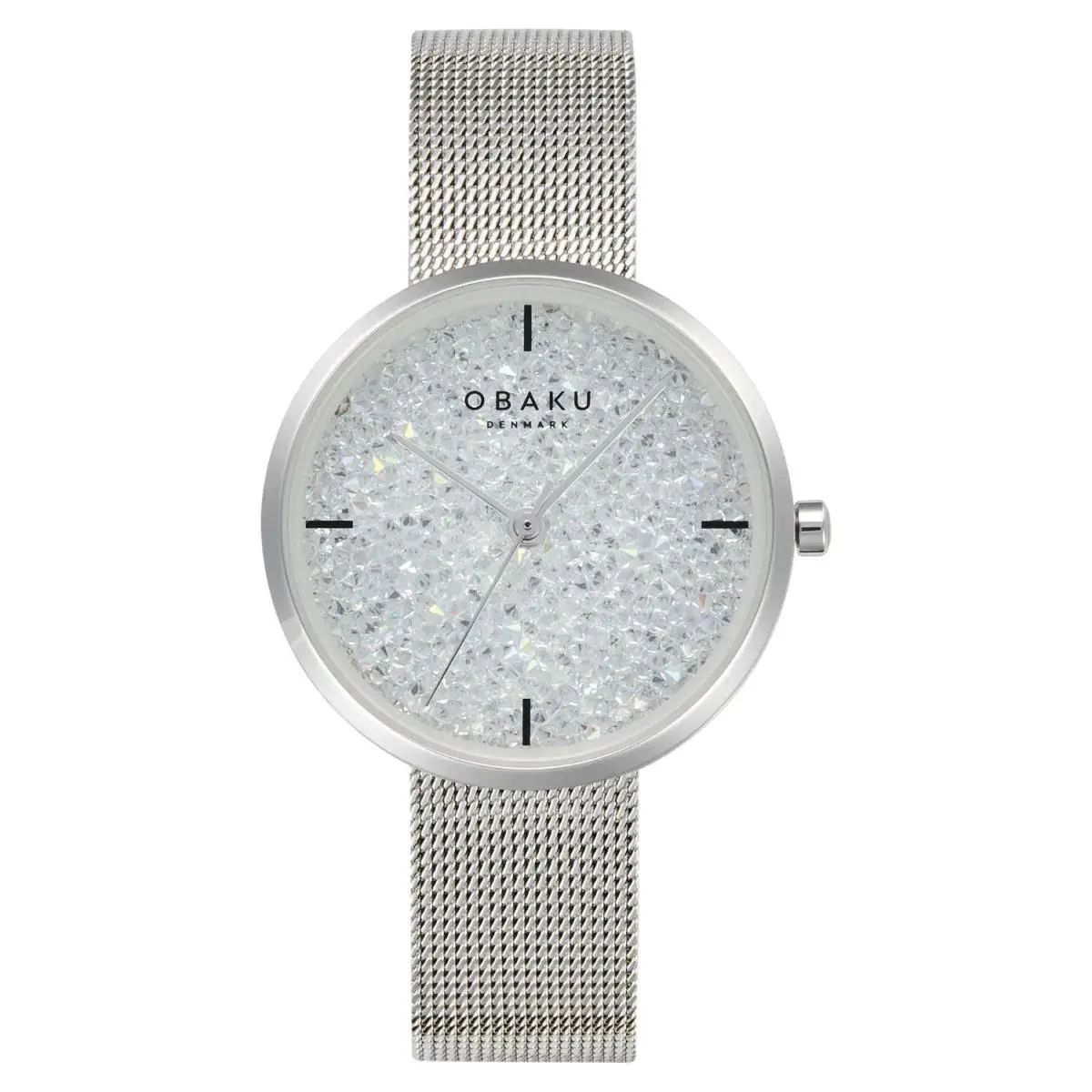 Women`s Glimmer White Dial Watch - V289LHCWMC by Obaku