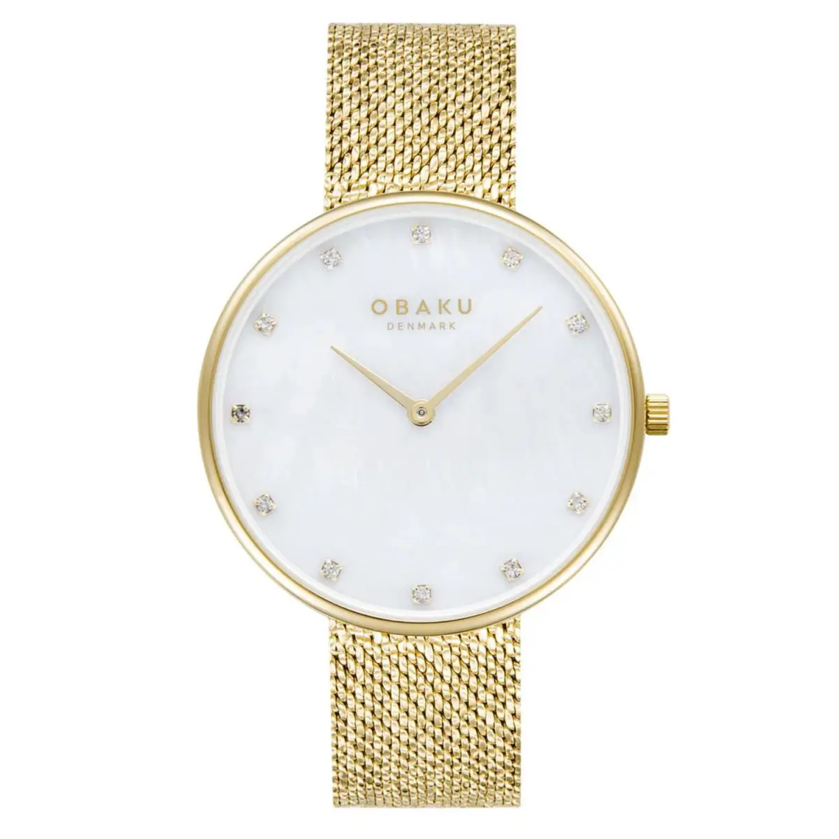 Obaku Women`s Glans White Dial Watch - V288LXGWHG