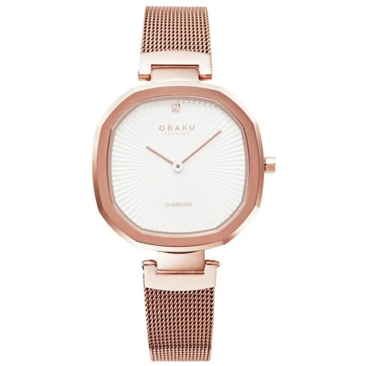 Women`s Watch Brilliant Quartz White Dial Rose Gold Bracelet V277LXVIMV by Obaku