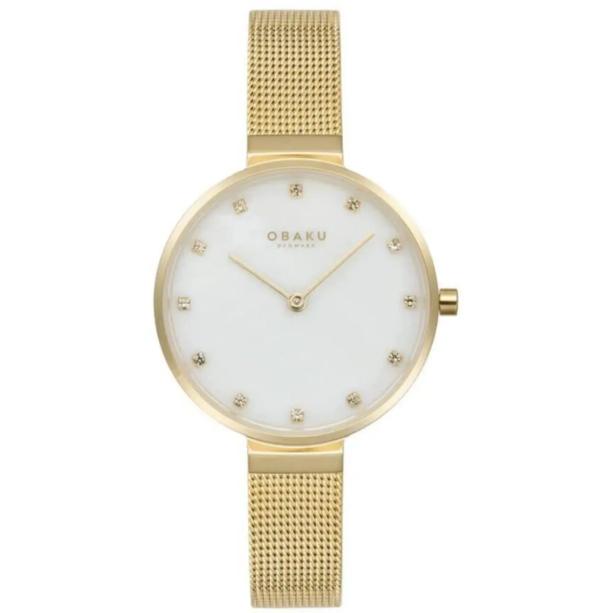 Women`s Watch Analog Quartz White Dial Yellow Gold Bracelet V287LXGWMG by Obaku