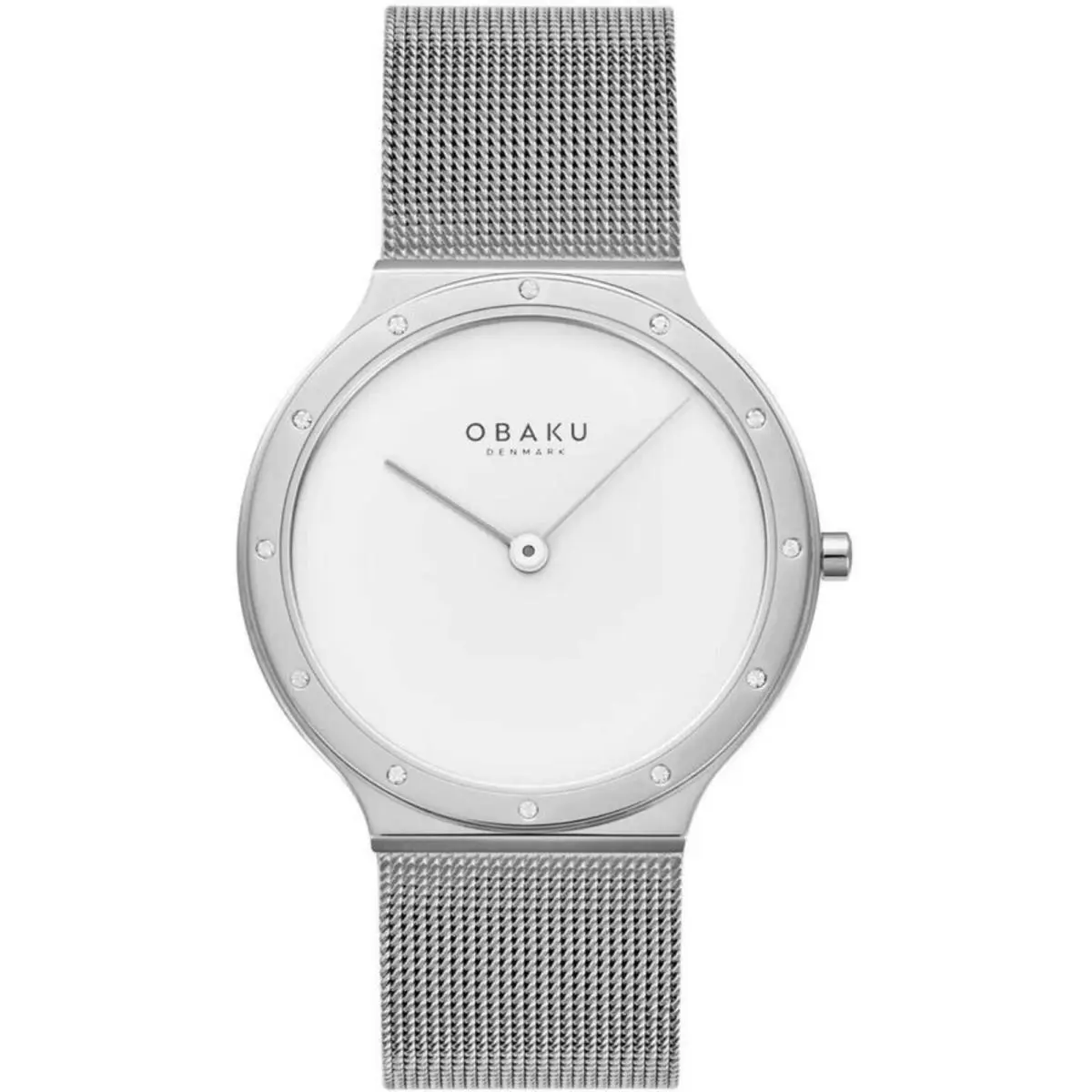 Women`s Watch Note Lille Quartz White Dial Silver Tone Bracelet V285LECWMC by Obaku