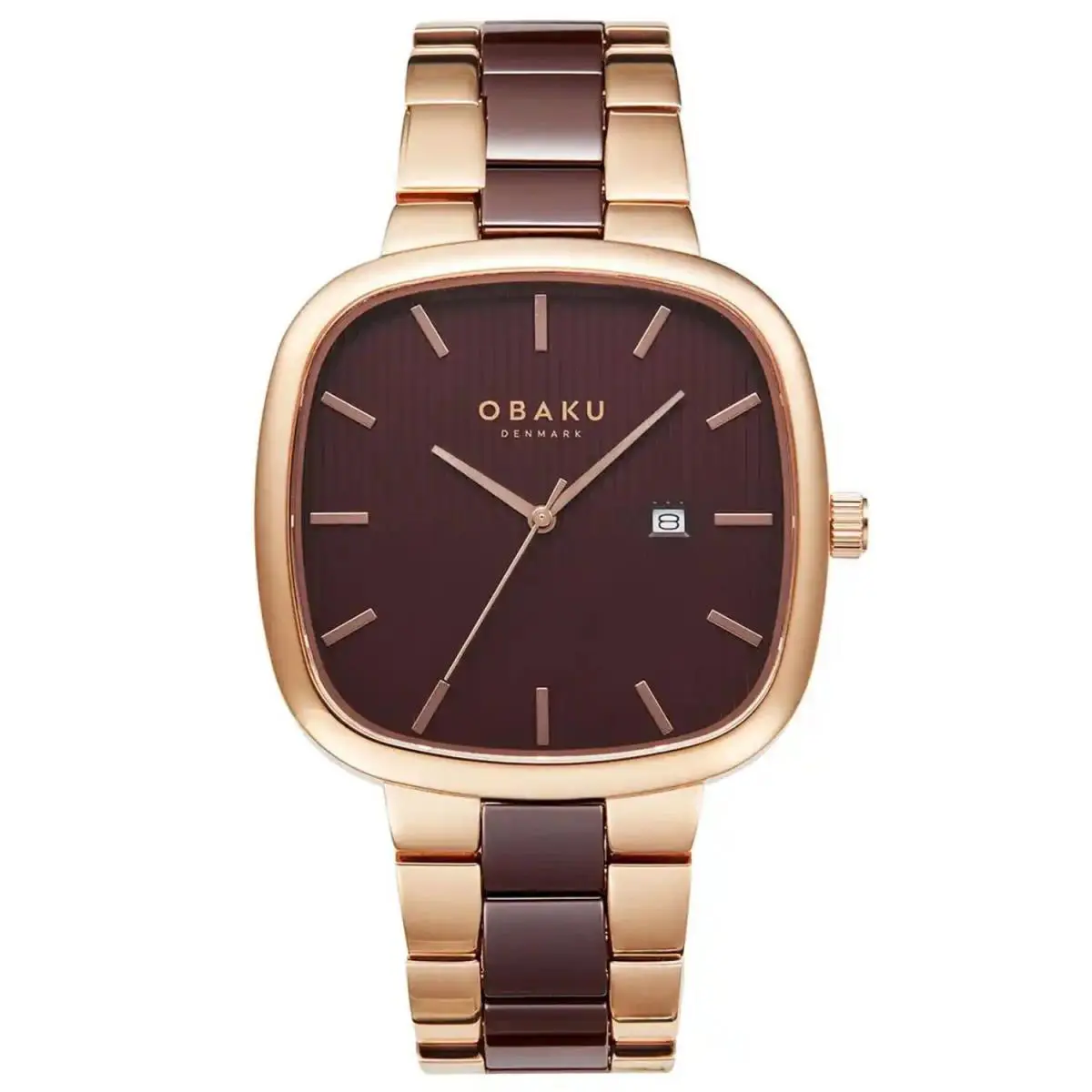 Obaku Men`s Timian Brown Dial Watch - V282GDVNCN