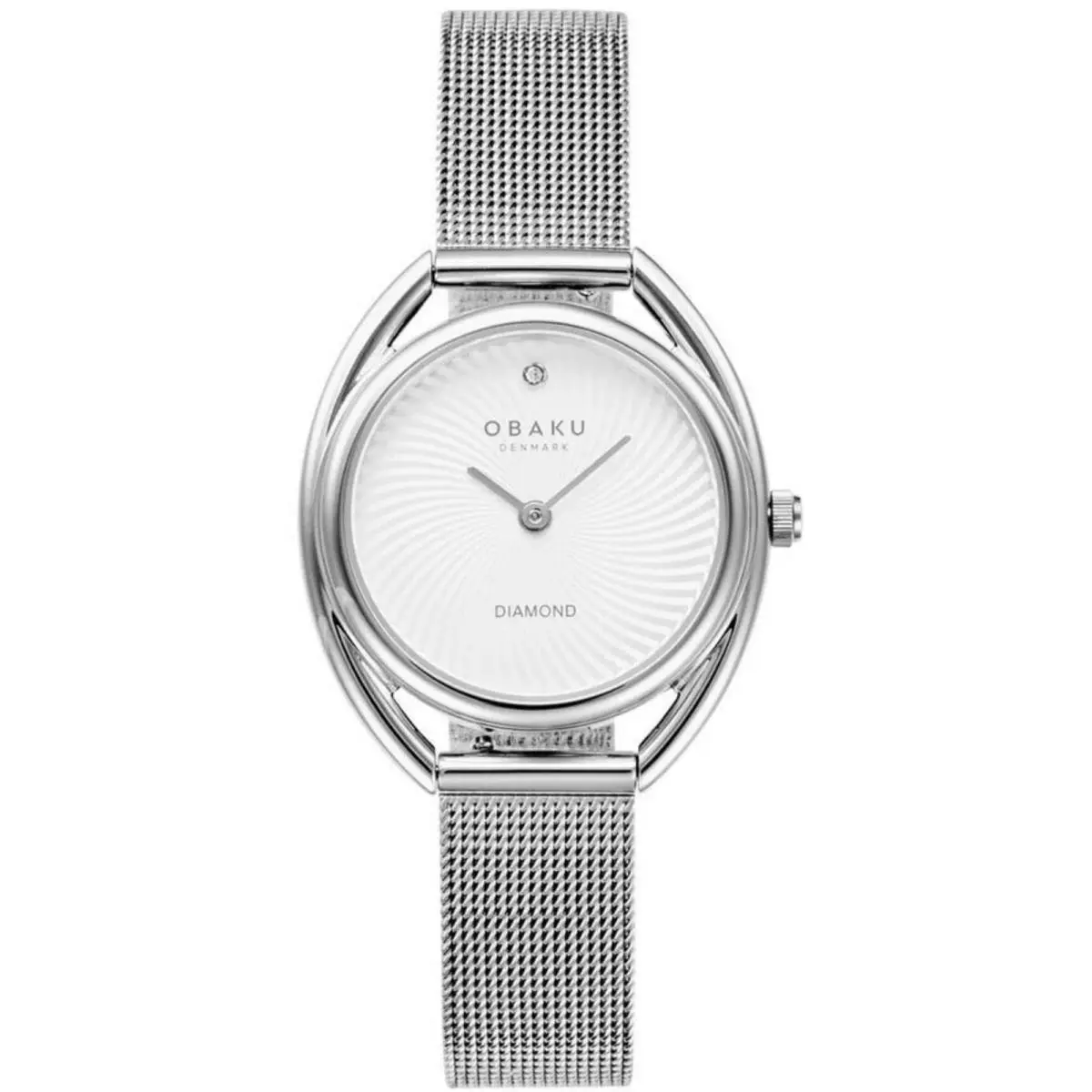 Women`s Watch Juvel Quartz White Dial Silver Tone Mesh Bracelet V286LXCIMC by Obaku