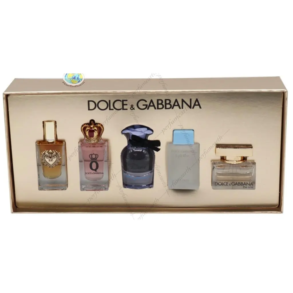 Dolce Gabbana Travel Exclusive 5 Ps Set Devotion+q+jasmine+light Blue+the One