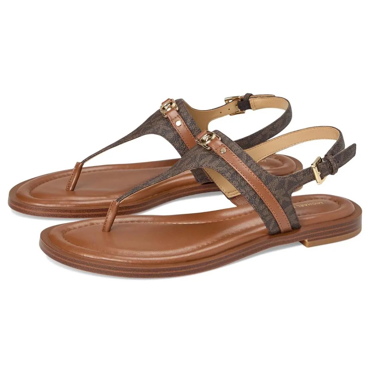 Woman`s Sandals Michael  Mandy Thong Sandals Brown/Luggage by Michael Kors
