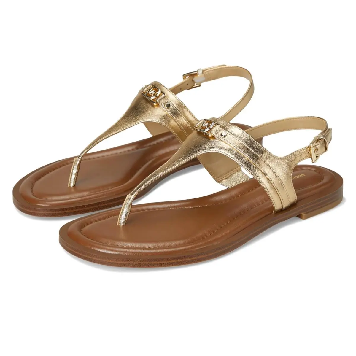Woman`s Sandals Michael  Mandy Thong Sandal Pale Gold by Michael Kors