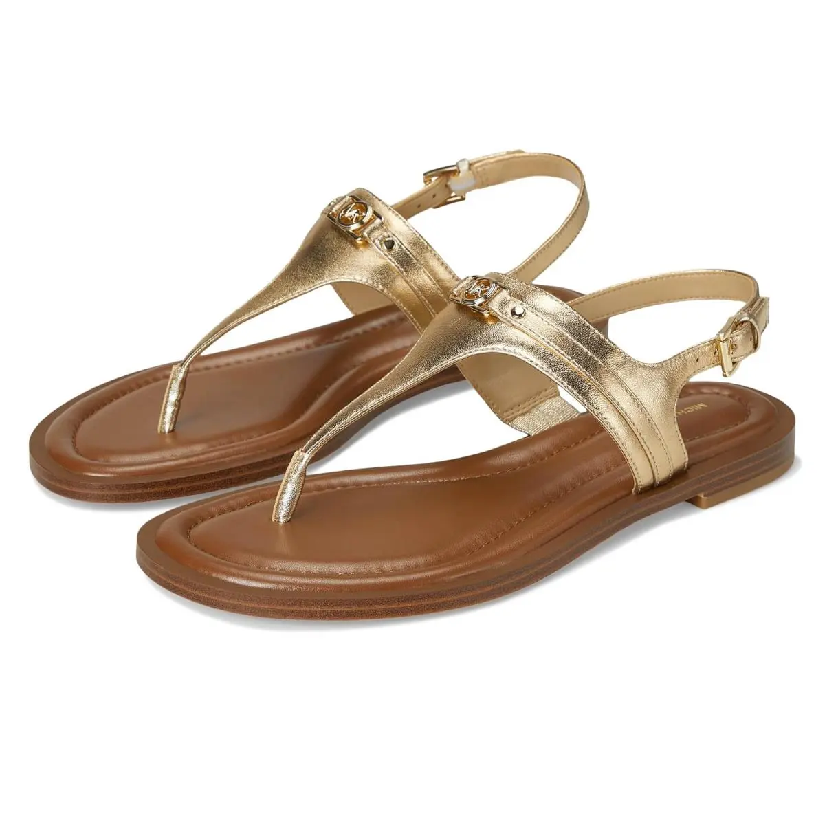 Woman`s Sandals Michael  Mandy Thong Sandals Pale Gold by Michael Kors