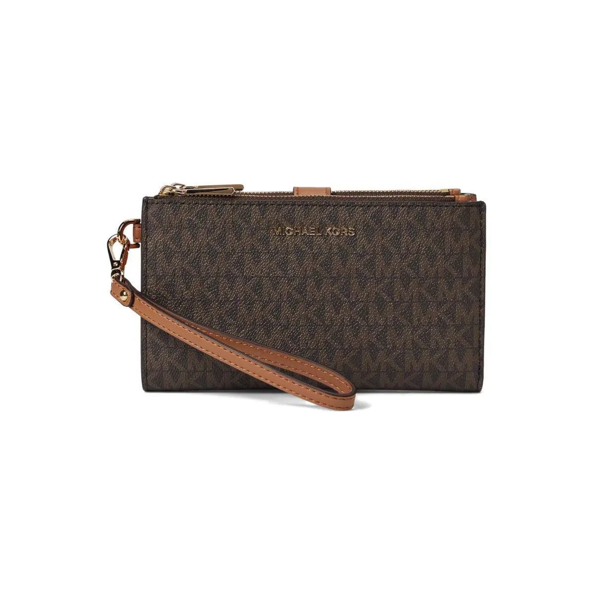 Woman`s Handbags Michael Michael Kors Jet Set Double Zip Wristlet - Brown, Exterior: Multicolor