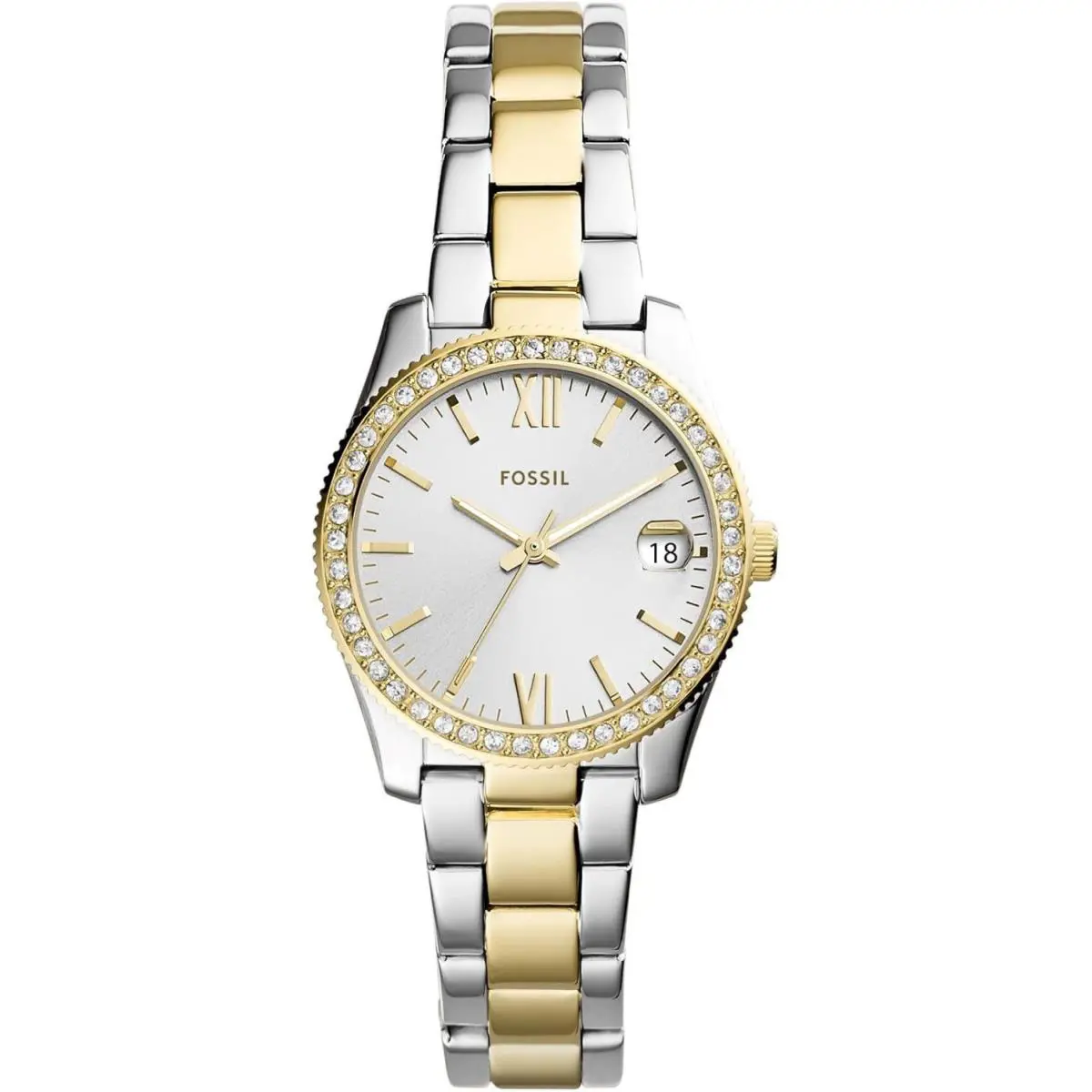 ES4319 Women`s Scarlette Mini 3-Hand Date Two Tone Stainless Steel Watch by Fossil