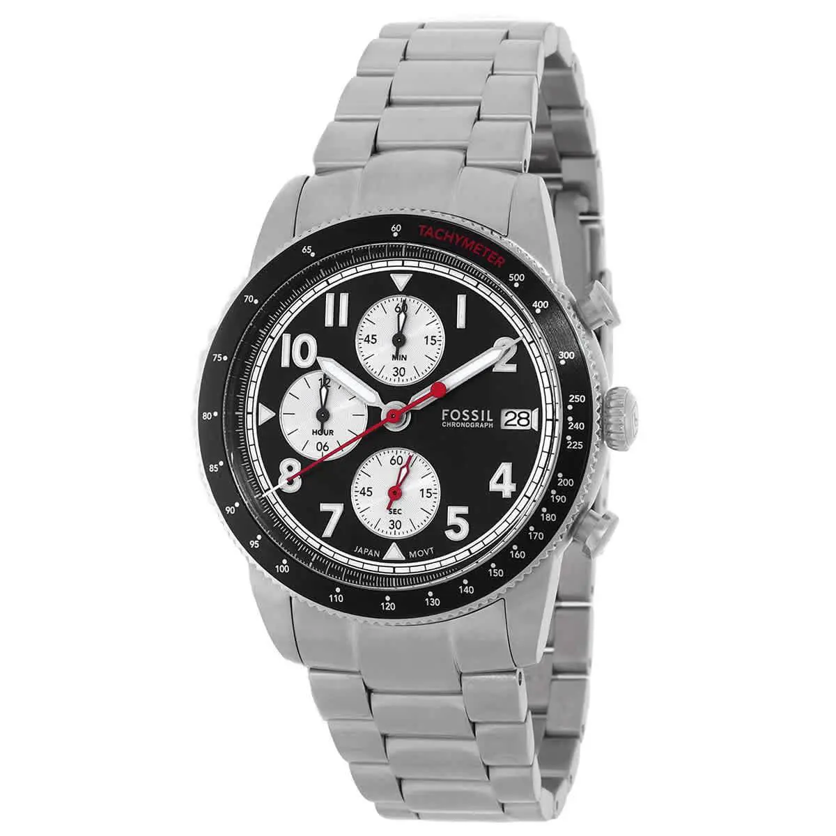 Fossil Sport Tourer Chronograph Quartz Black Dial Men`s Watch FS6045