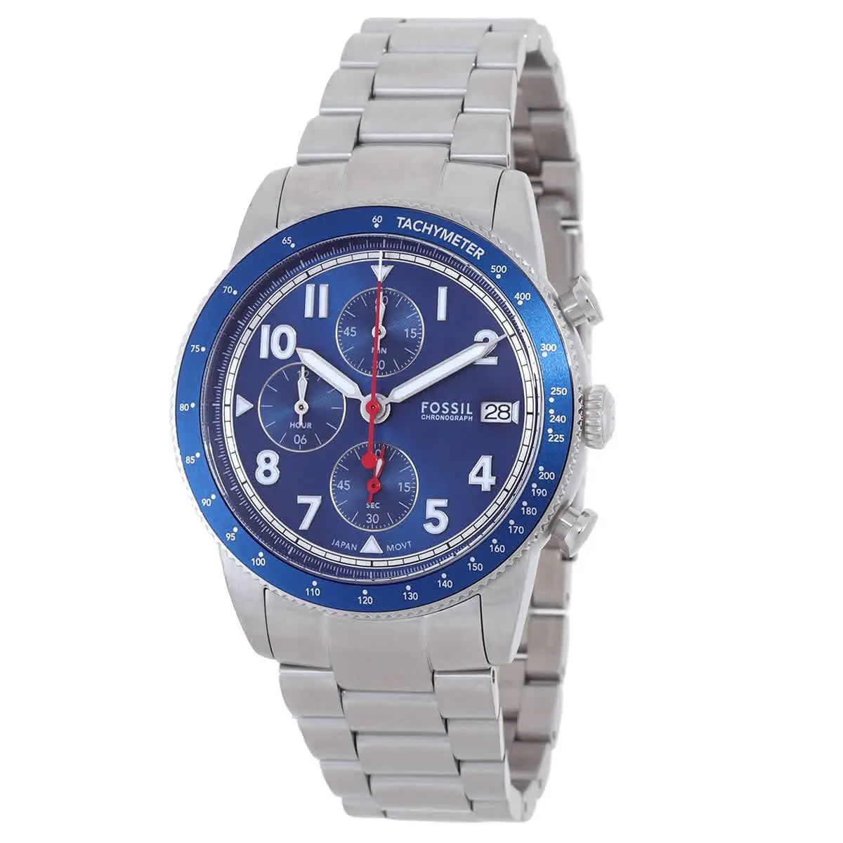 Fossil Sport Tourer Chronograph Quartz Blue Dial Men`s Watch FS6047