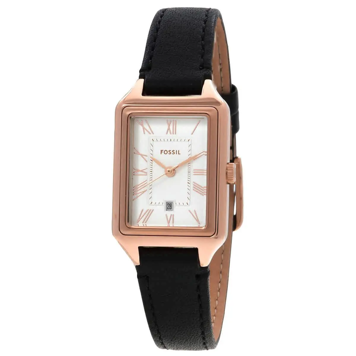 Fossil Women`s Raquel White Dial Watch - ES5310 - Dial: White, Band: Black