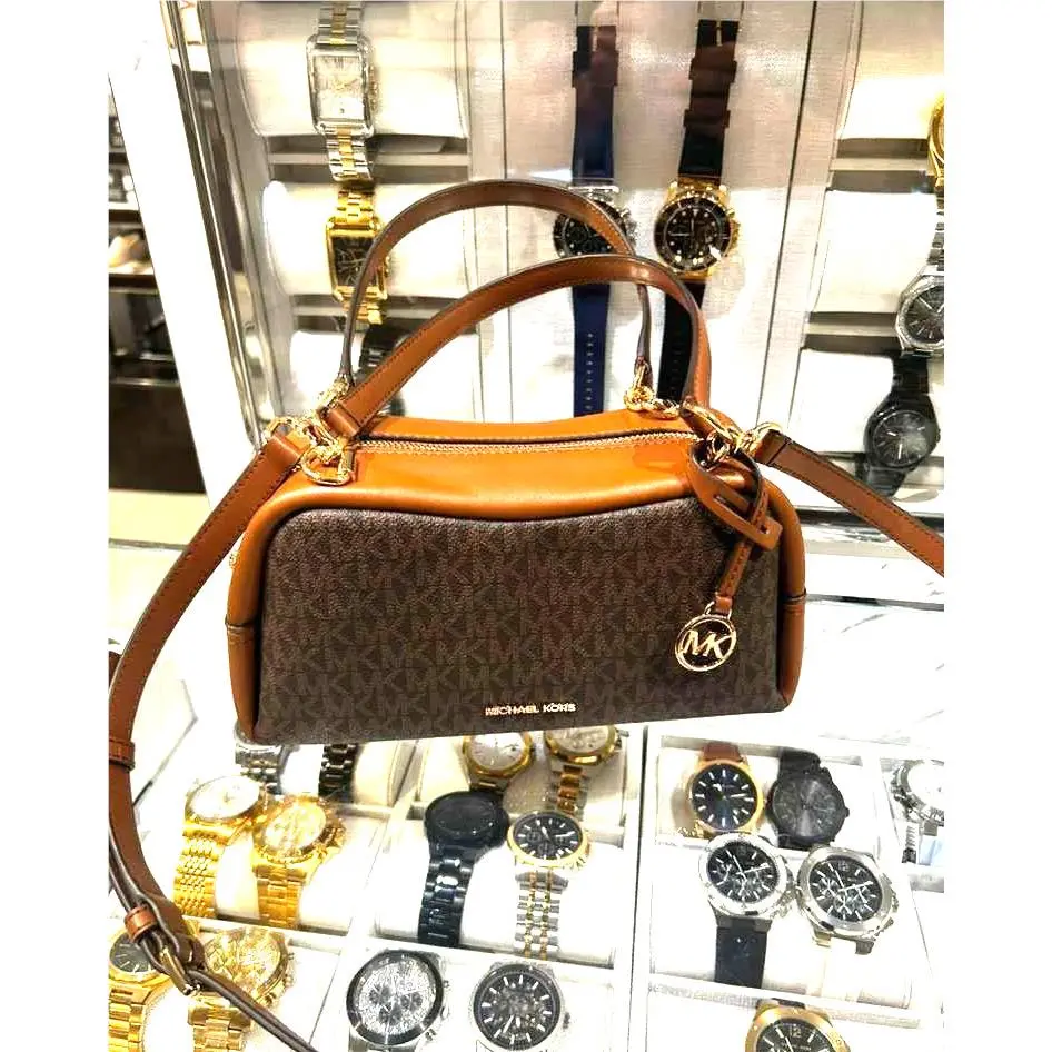 Michael Kors Cecily Small Signature Logo Shoulder Crossbody Women Bag Brown