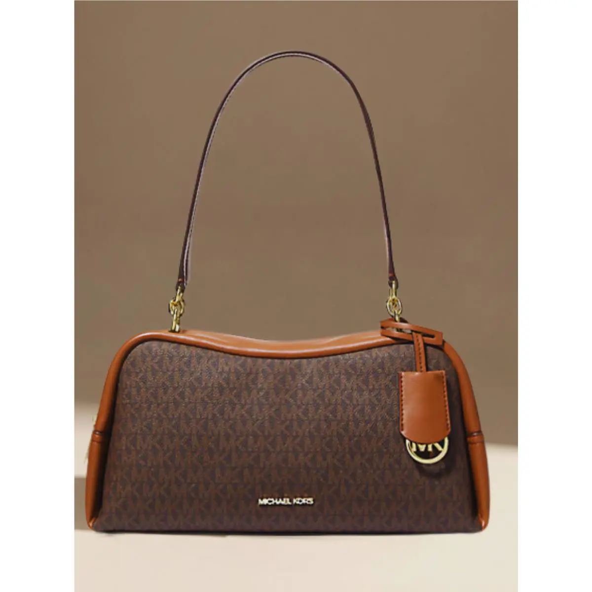 Michael Kors Cecily Medium Signature Shoulder Women Bag Brown Handbag Purse Lady