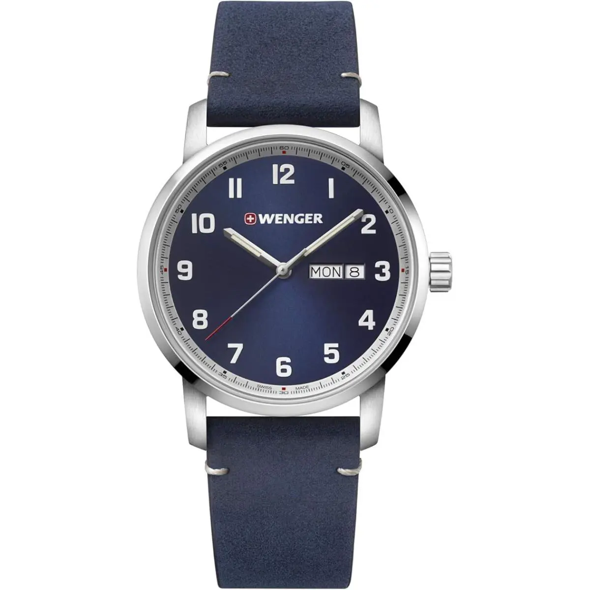 Swiss Army 01.1541.115 Attitude Blue Dial Leather Strap Watch 42mm by Wenger