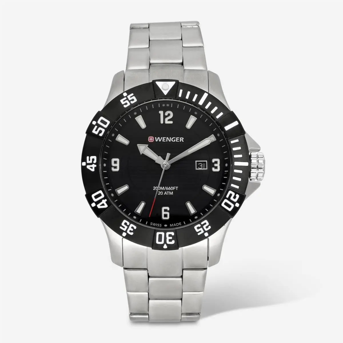 Wenger Swiss Army Men`s 01.0641.131 Seaforce Black Dial Watch 43mm