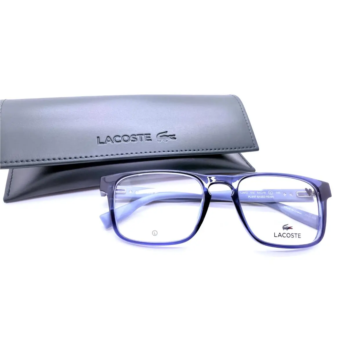 L2972 035 410 Transparent Blue Mens Eyeglasses 54-19-145 by Lacoste