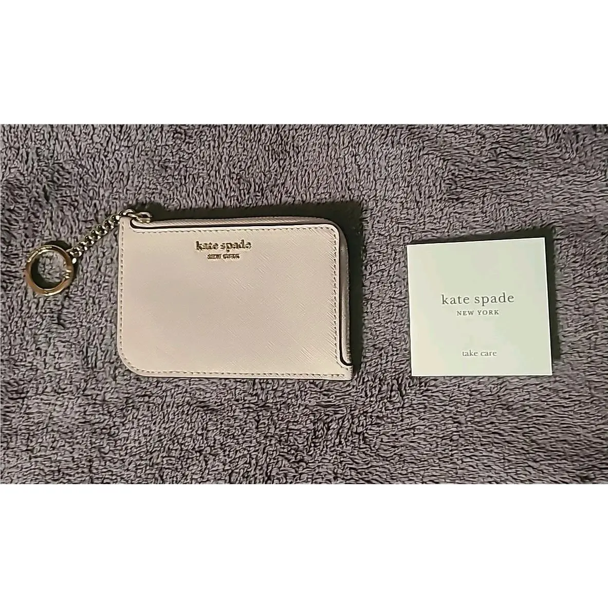 Kate Spade New York Cameron Blue Glow L-zip Cardholder Wallet Keycha