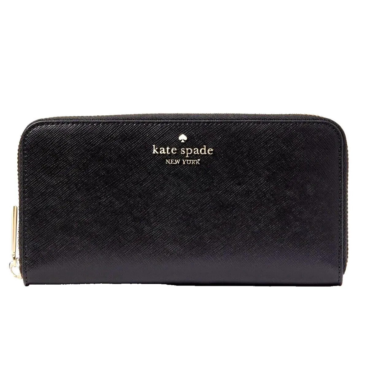 New Kate Spade Madison Saffiano Leather Large Continental Wallet Black - Black