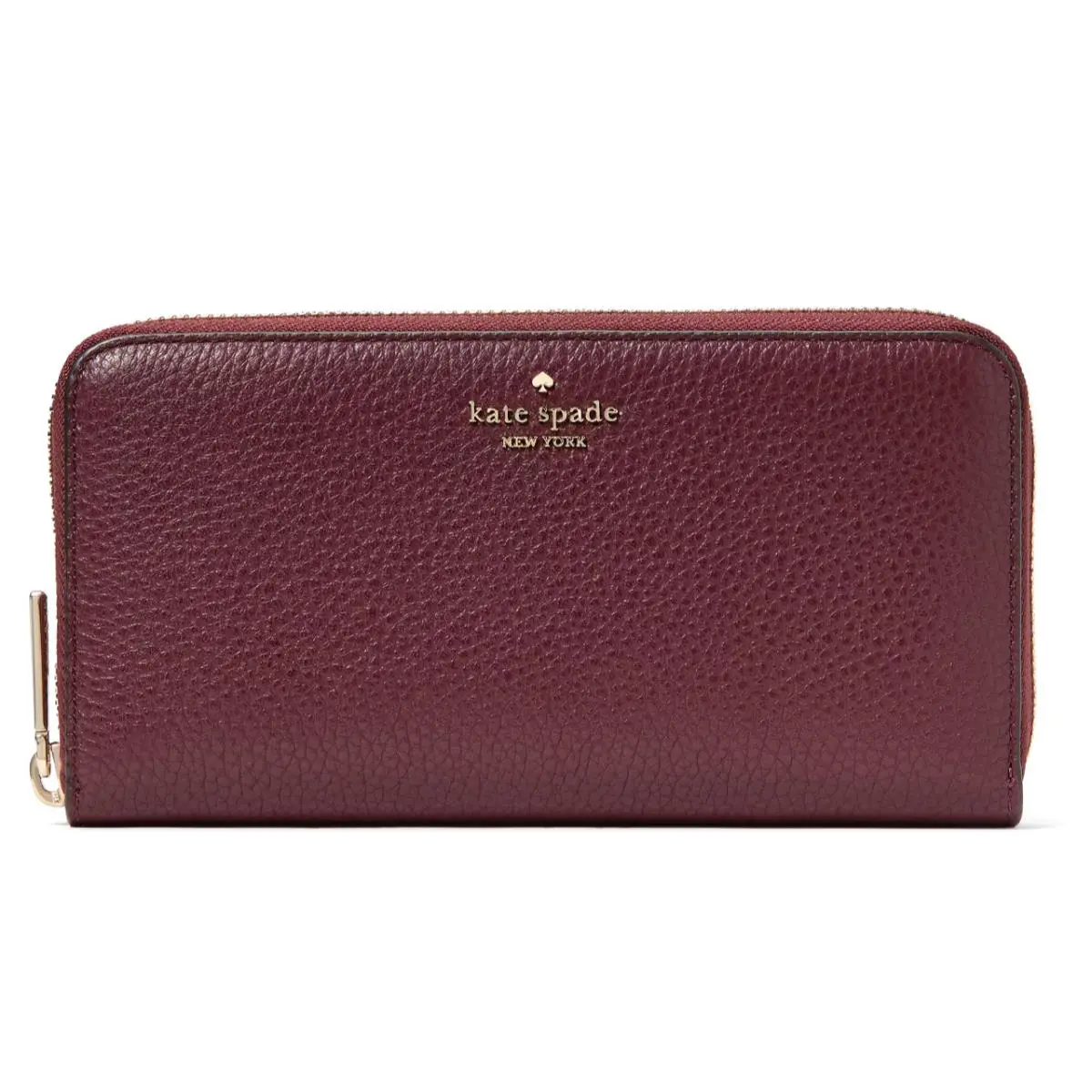 New Kate Spade Lena Large Continental Wallet Pebble Leather Cherrywood