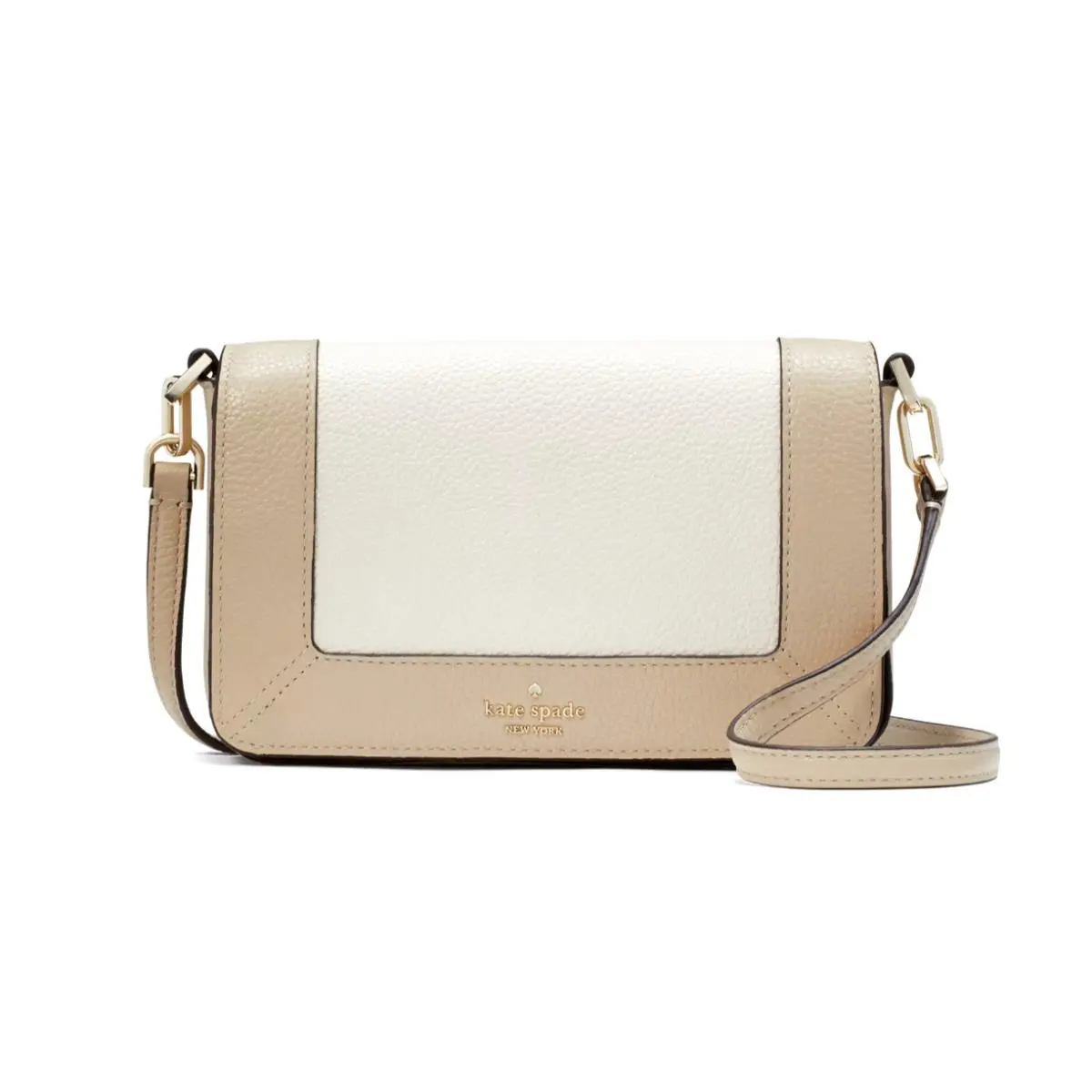 New  Lena Colorblock Mini Flap Crossbody Light Sand Multi by Kate Spade