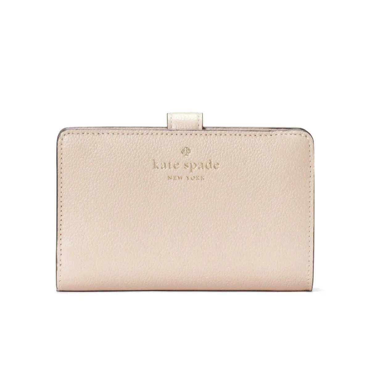 New Kate Spade Elsie Medium Compact Bifold Wallet Leather Warm Beige - Warm Beige
