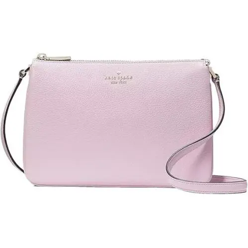 Kate Spade Leila Triple Gusset Handbag Crossbody Purse For Women Quartz Pink