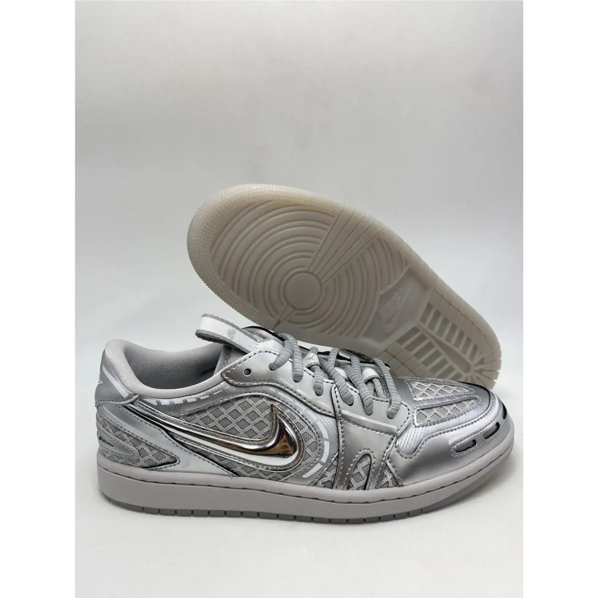 Nike Wmns Air Jordan 1 MM Low V3 Grey Metallic Silver HQ2186 002 Wmns Size 9.5