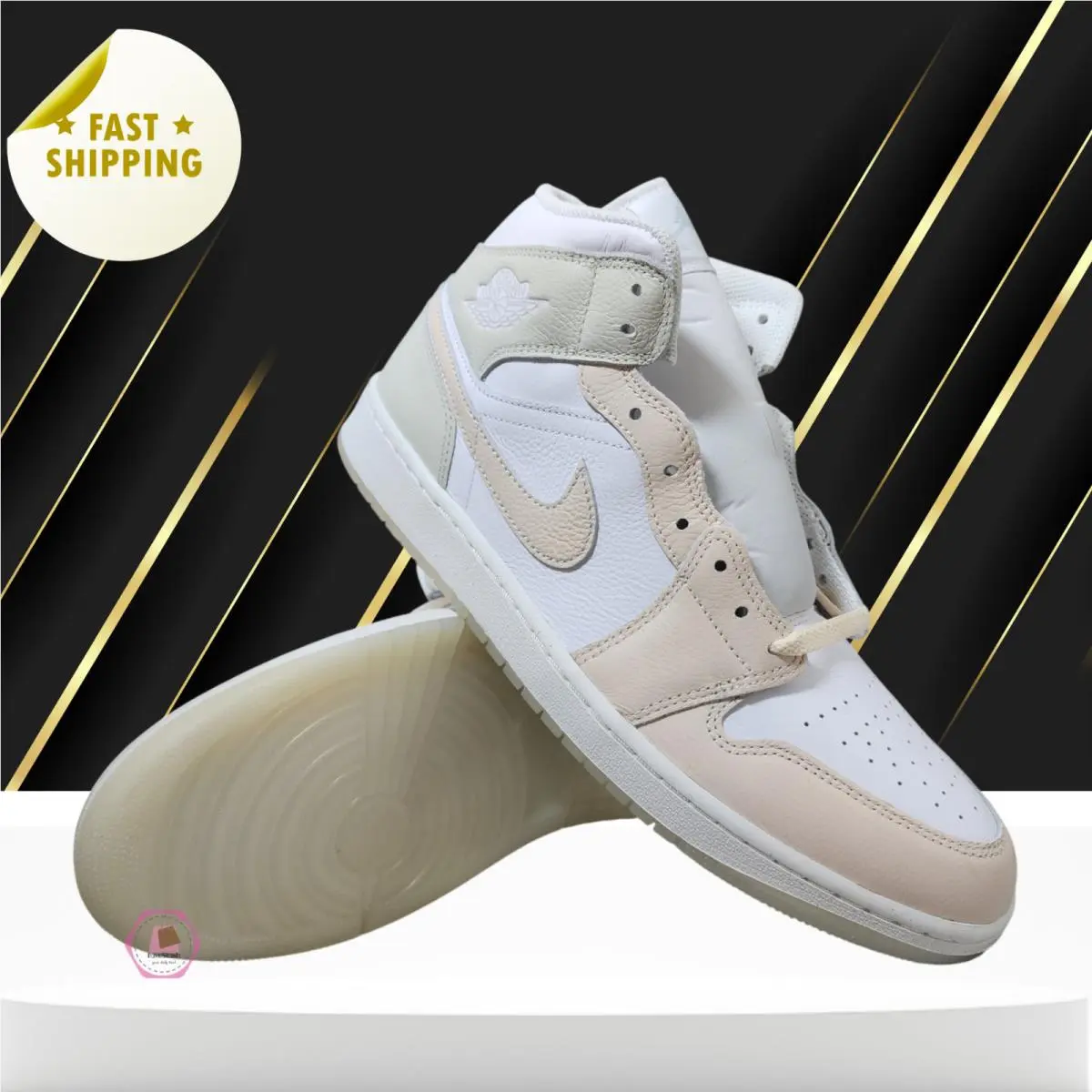 Air Jordan 1 Mid SE White Sea Glass Glacier Blue Guava Ice HJ6654-100 Size 12