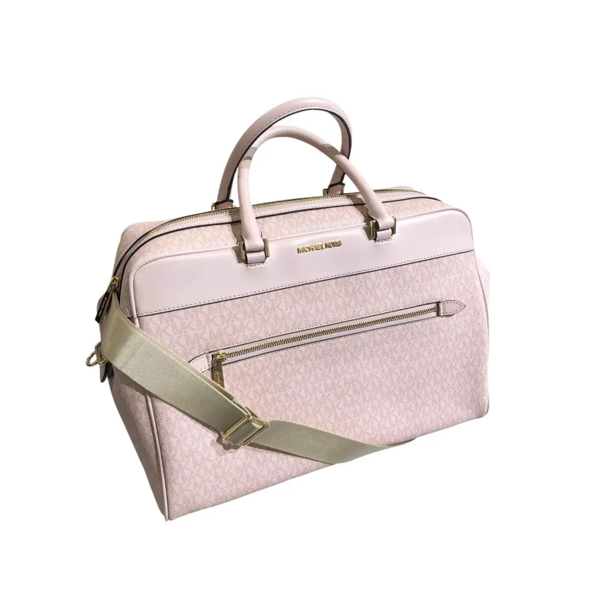 Michael Kors Lady MK Travel Luggage Large Top Zip Weekender Bag- DK Powder Blush