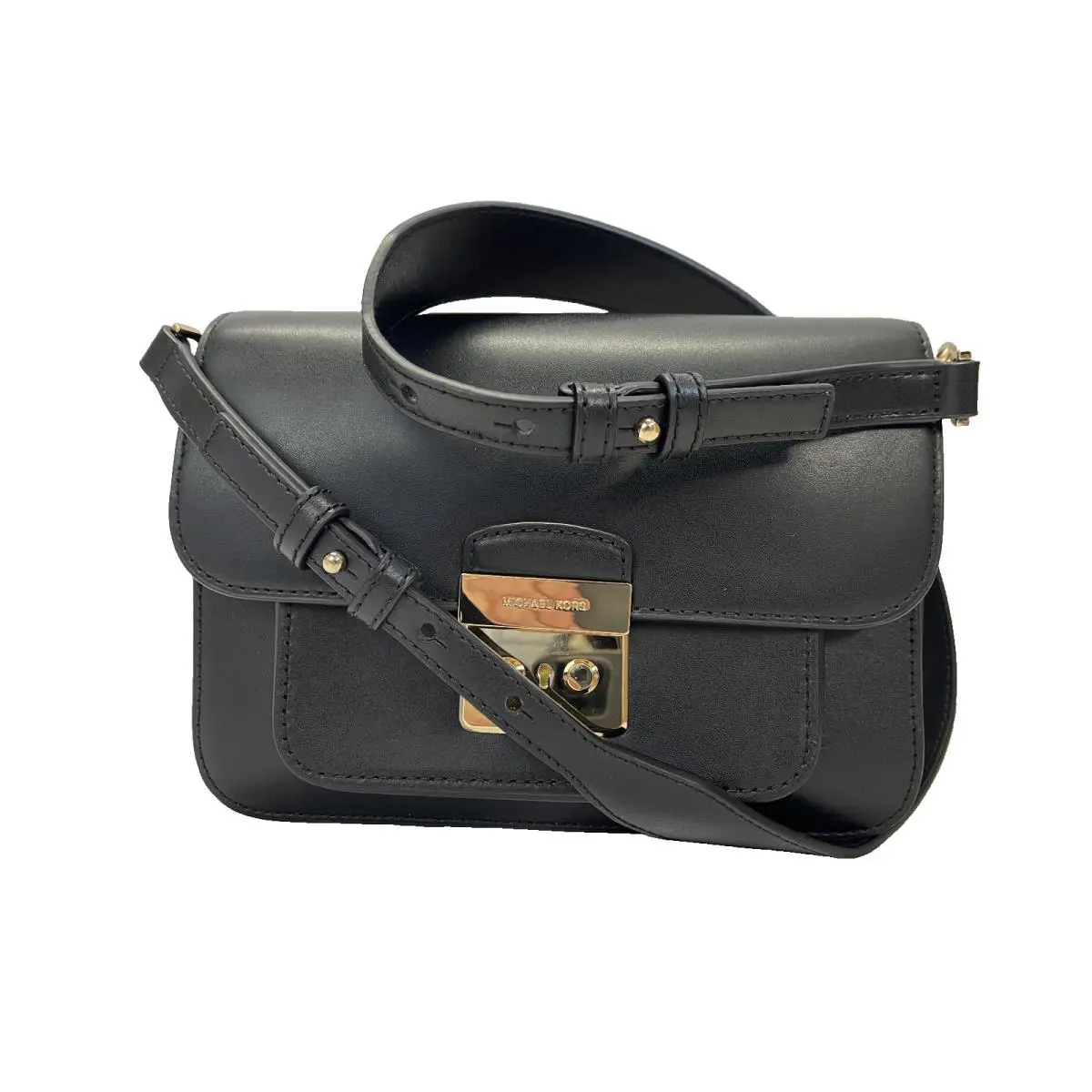 Michael Kors Sloan Editor Large Shoulder Bag- Black - Handle/Strap: Black, Exterior: Black