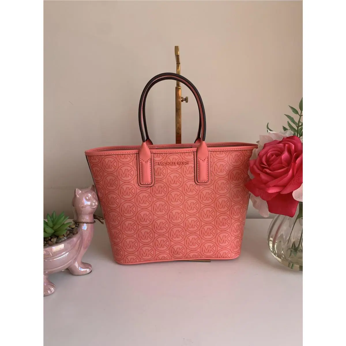 Michael Kors Jodie Small Jacquard Logo Recycled Polyester Tote Handbag
