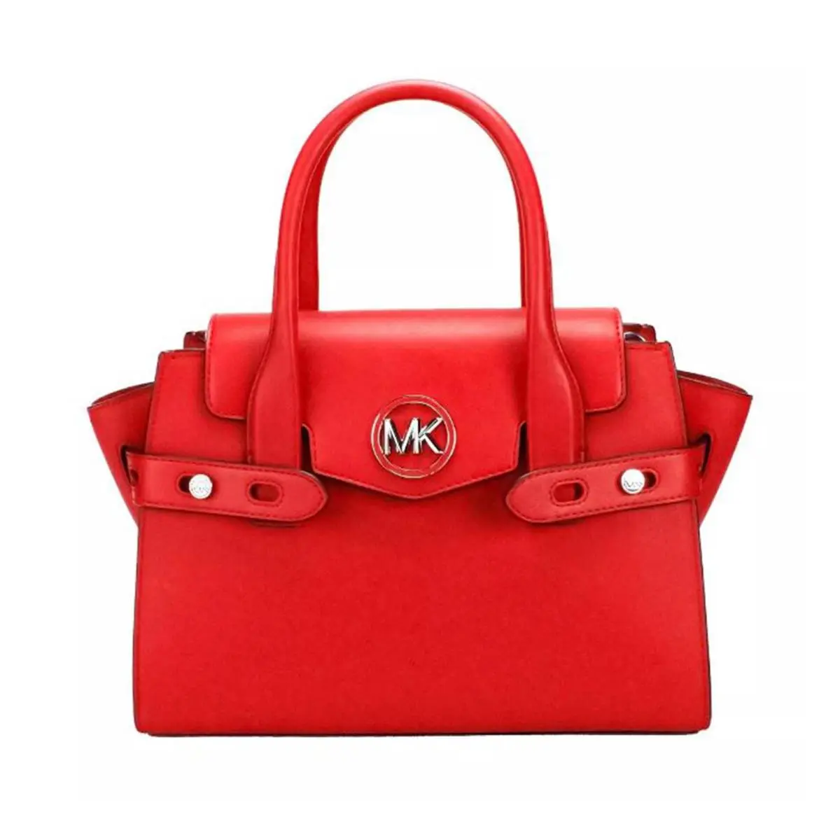 Michael Kors Carmen Colorblock Medium Flap Satchel Bright Red 35S2SNMS8L-Bred