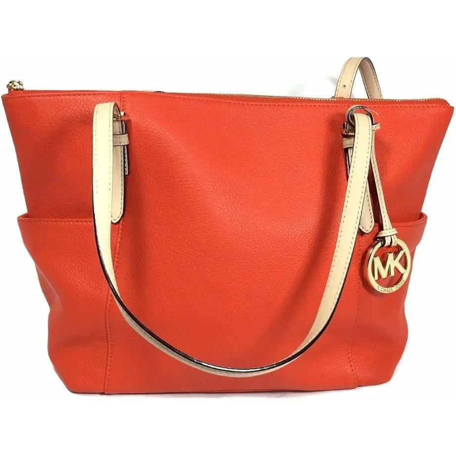 Michael Kors Jet Set East West Top Zip Leather Tote Bag Shoulder Bag 35T4GTTT8M