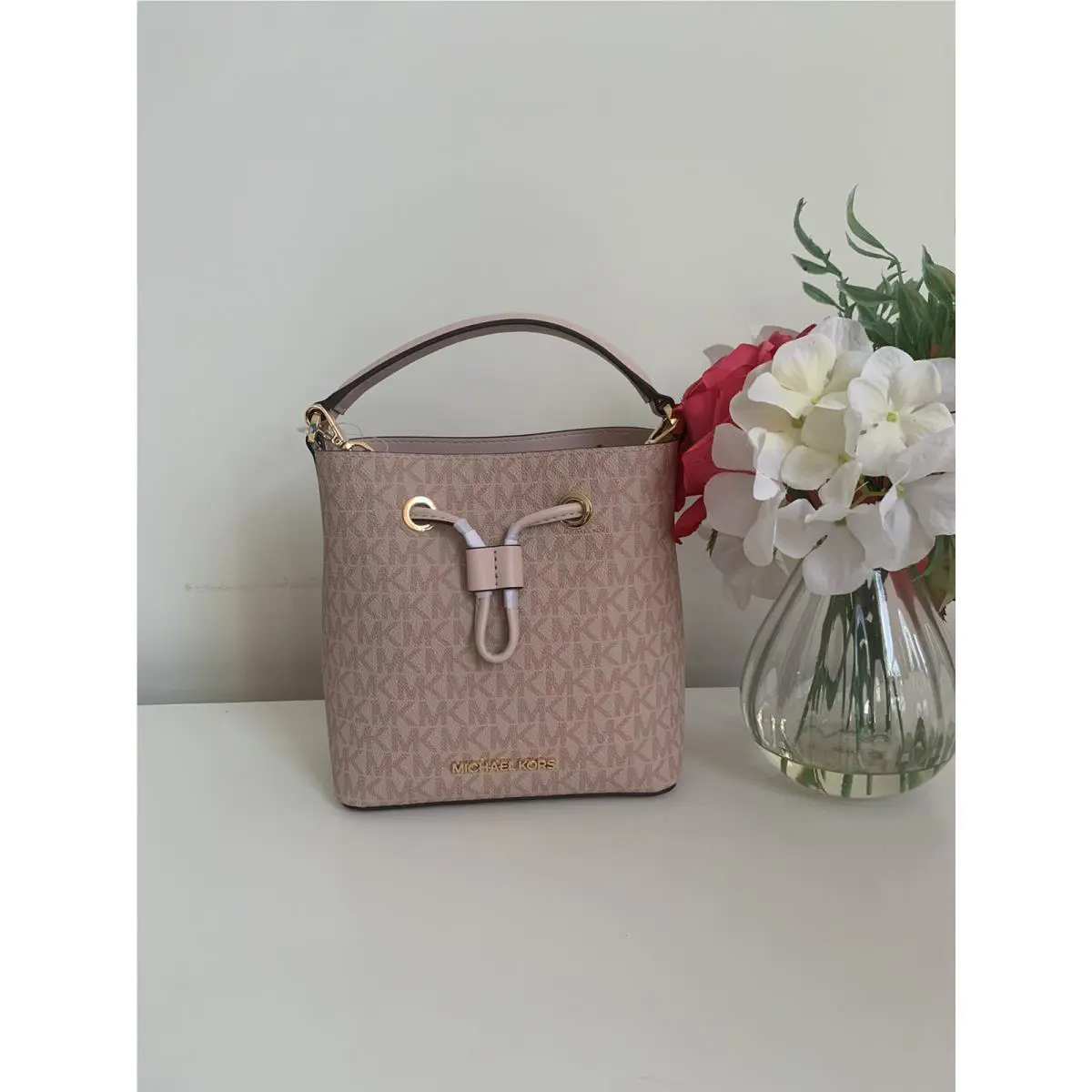 Small Logo Ballet Pink Suri Crossbody Bag Bucket Messenger by Michael Kors