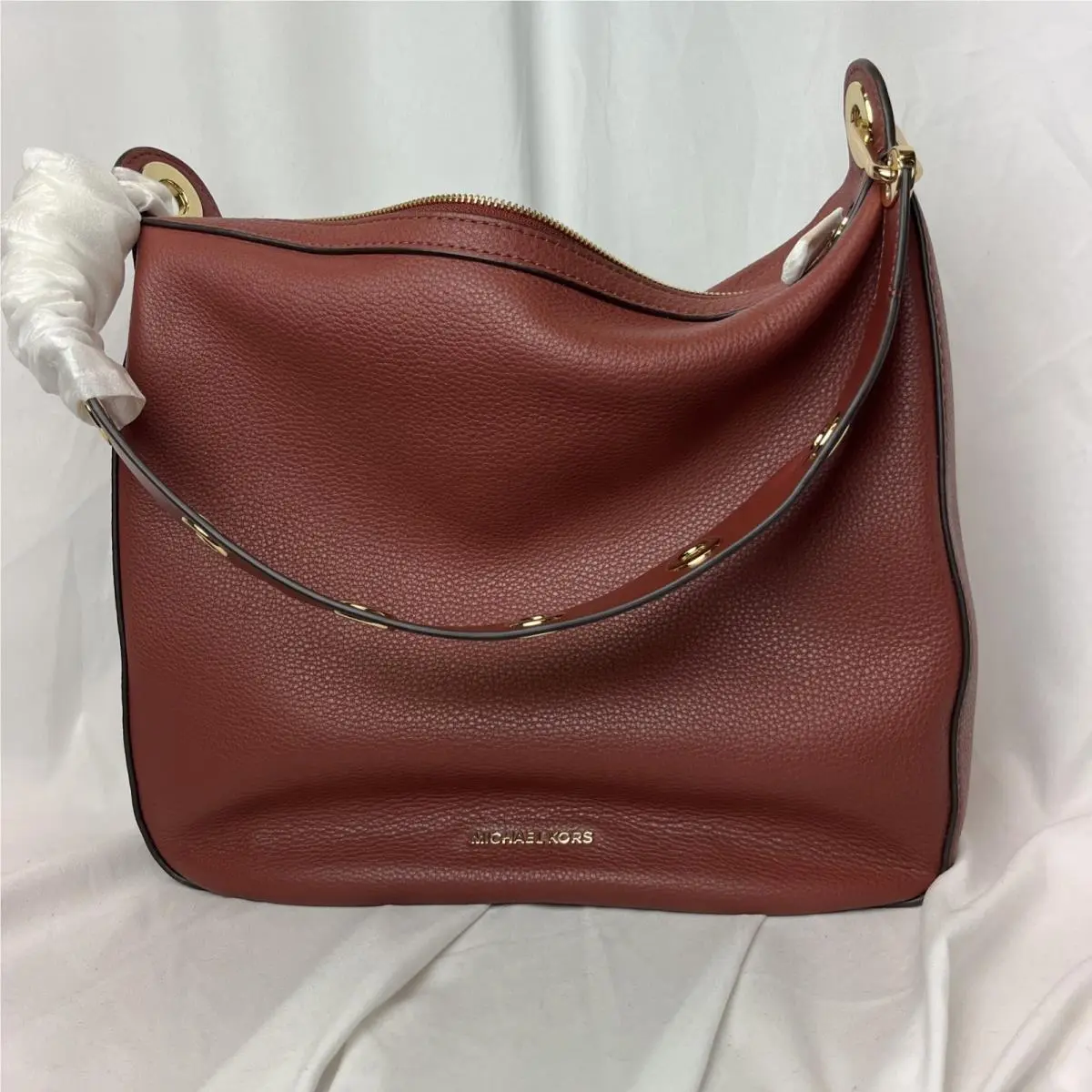 Michael Kors Raven Large Leather Shoulder Bag/hobo Brick