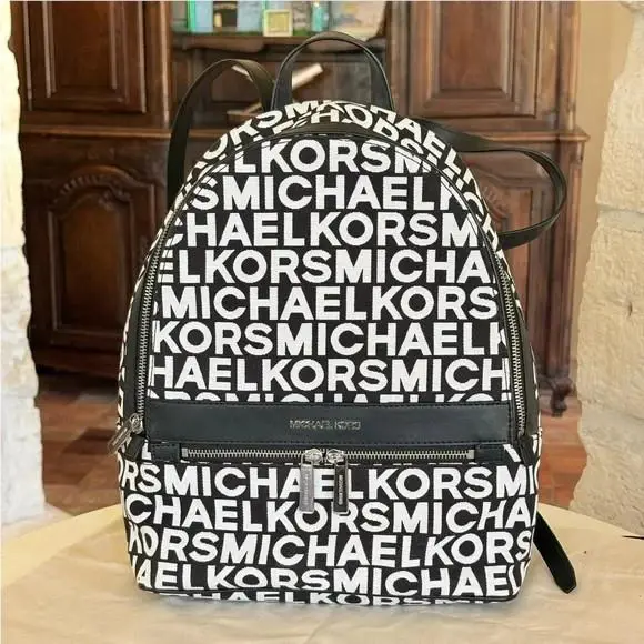 Michael Kors Kenly Large Backpack Bag Monogram Black Multi 35S0SY9B7J