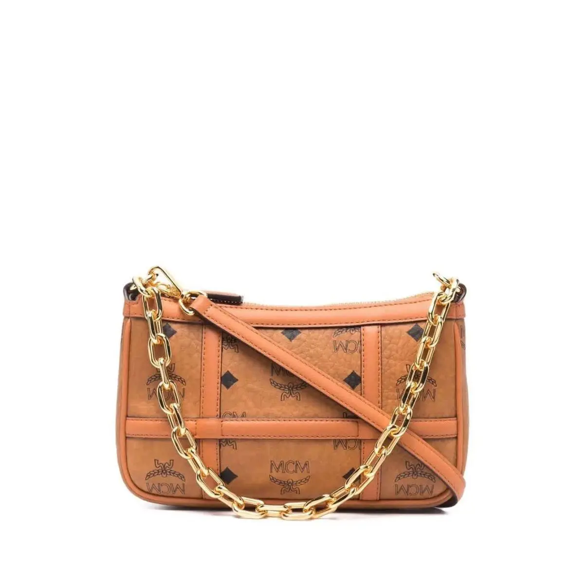 Mcm Ladies Delmy Shoulder Bag in Cognac Visetos MWSBAER01CO