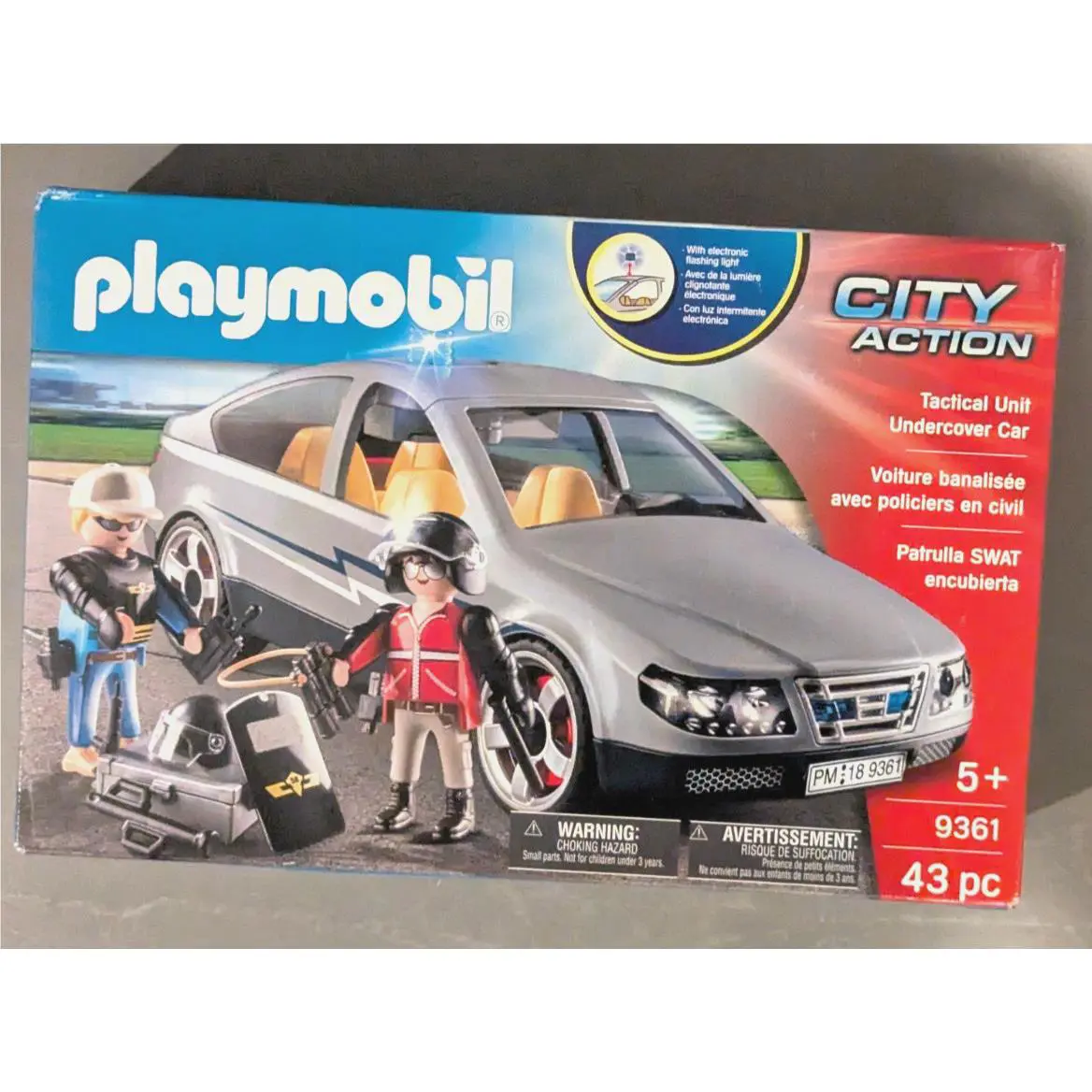 Playmobil 9361 City Action Tactical Swat Undercover Police Car W/ Light 2012
