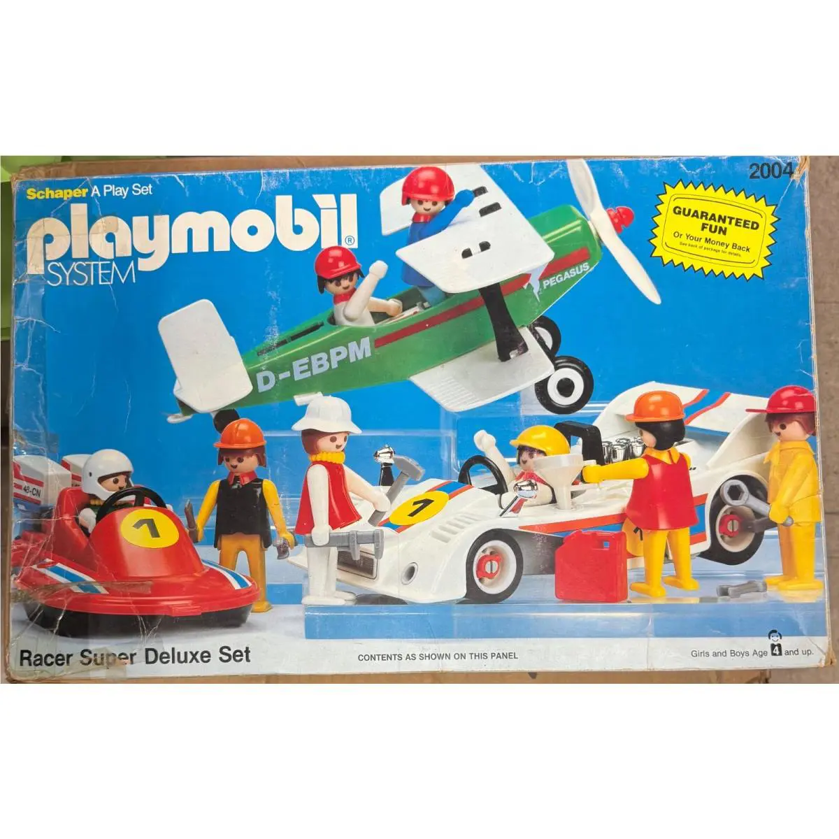 Vintage 1980 Schaper Playmobil Racer Super Deluxe Play System Boxed Set