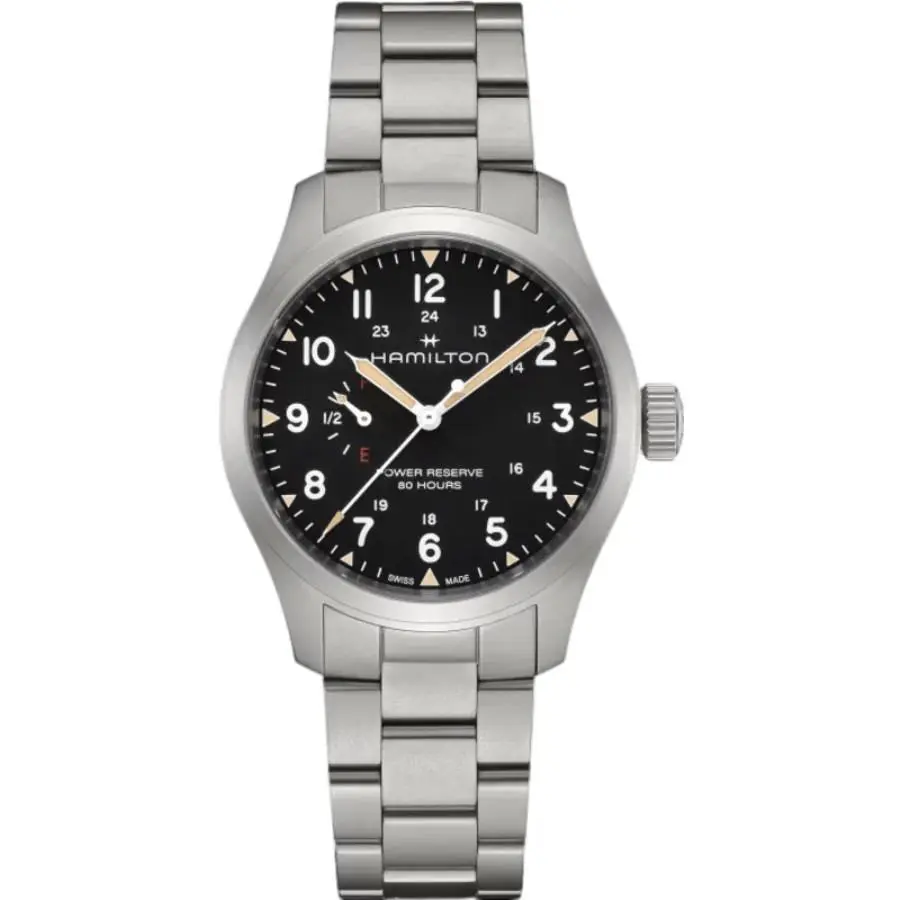 Khaki Field Mechanical Power Reserve Black Men`s Watch H69509130 by Hamilton