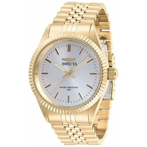 Invicta Men`s Specialty Quartz Chronograph Silver Dial Gold Steel Watch 29384