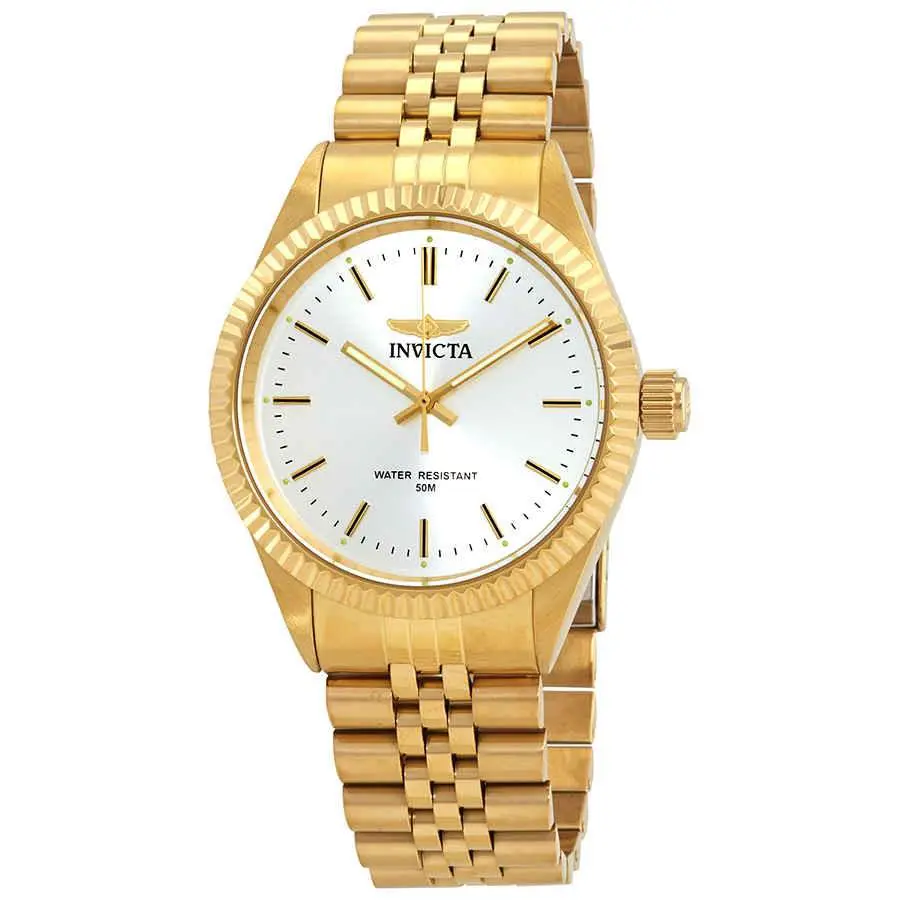 Invicta Specialty Silver Dial Yellow Gold-tone Men`s Watch 29384