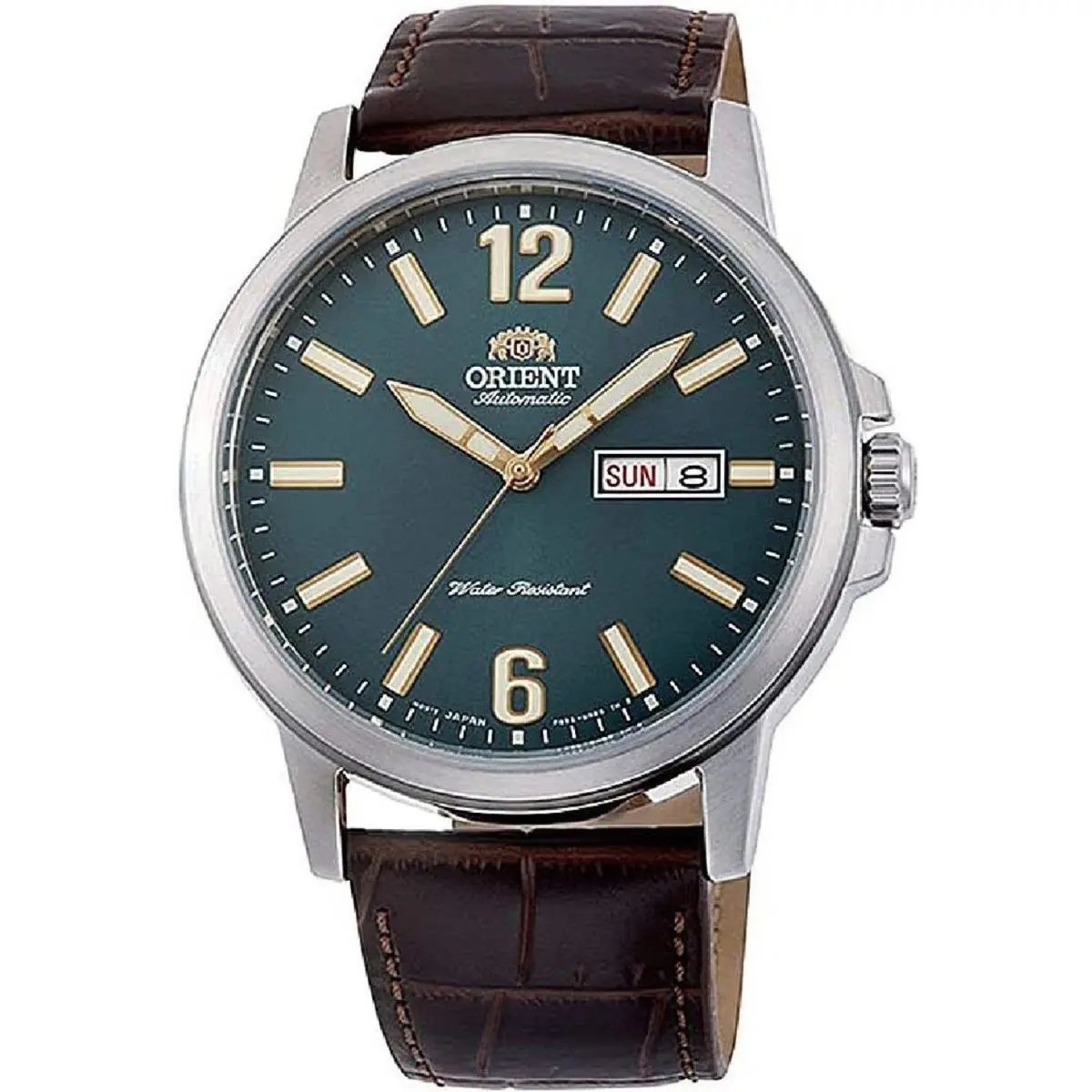 Orient RA-AA0C06E19B Men`s Green Dial Day-date Leather Band Automatic Watch