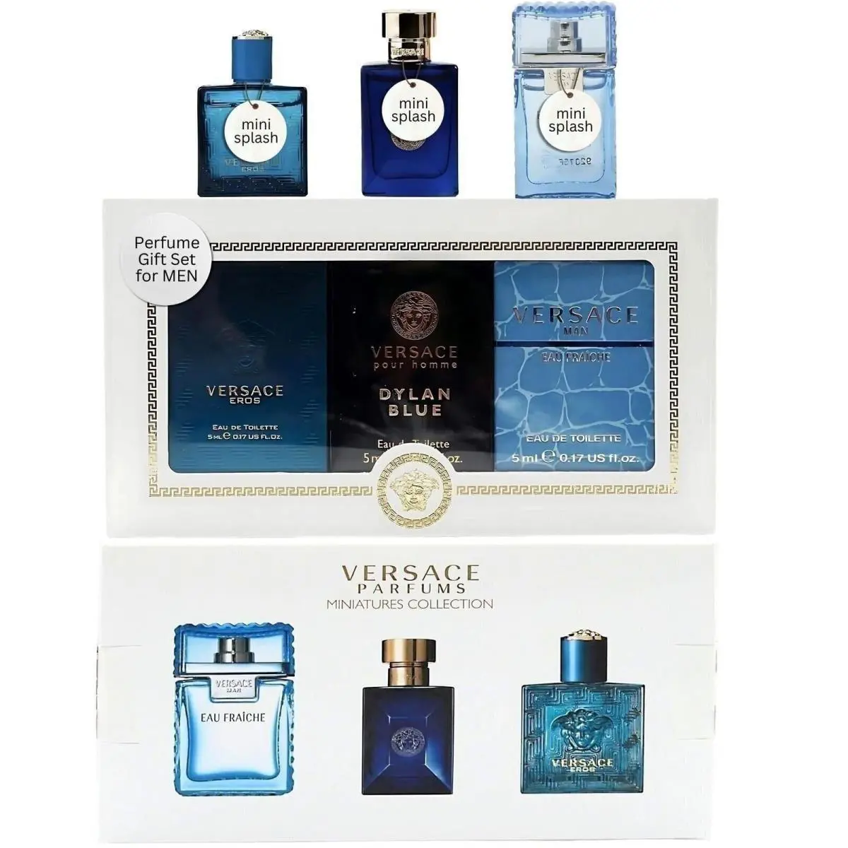 Versace Miniature Variety Trio Collection Perfume Gift Set For Men 0.17