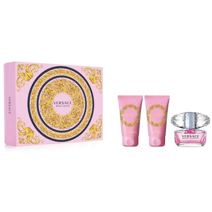 Versace Bright Crystal 3 Pc Set: 1.7 Oz Edt + 1.7 Bsg + 1.7 BL