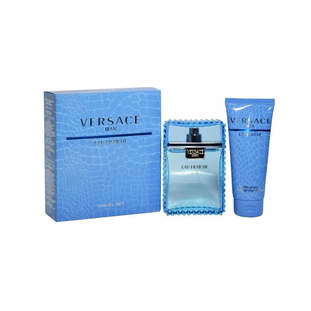 Versace Man Eau Fraiche 3.4 oz Edt Spray Mens Cologne+ 3.4 Shower Gel Set